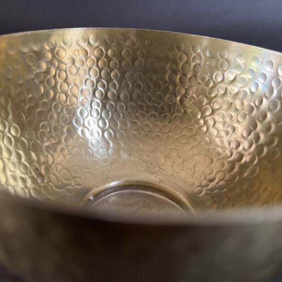 Vintage Gold Hammered Bowl – Thin-Walled – Footed Base – 6.5x3.5-VTG Decor - Picture 5 of 6